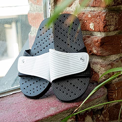 Showaflops Boy's Casual Trendy Slip-Resistant Lightweight Sandal, Black/White, 4-5 Big Kid #TOP4