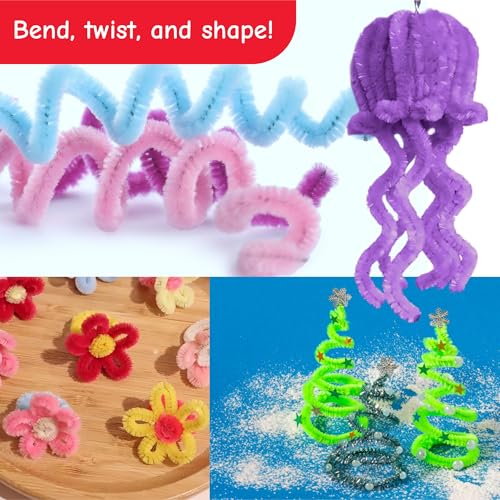 Pipe Cleaners Bulk, 1000 Count, Pipe Cleaners for Crafting, Craft Supplies for Classroom and Home, Chenille Stems for Crafts, Multi-Color Assorted Pipecleaners, 4 MM x 12 Inch (65490) by Charles Leonard - Image 6
