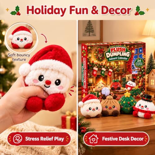 Christmas Plush Dumpling Advent Calendar 2026, 24 Days Countdown Calendar, Festive Holiday Gift Adults - image 8