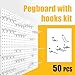Spampur Peg Board, 4 Pack Metal Pegboard Panels with 50 Hooks, White Pegboards Wall Organizer, Heavy Duty Peg Board for Walls Home, Garage Tool Storage, Office Organization, Craft Room, Kitchen