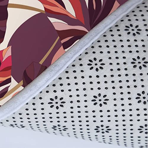 Badezimmerteppich-Set 3Teilig Tropische Blätter rutschfest Waschbar Badematte Badezimmer Weich Mikrofasern WC… – Bild 6