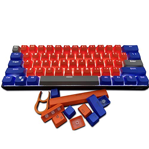 Keycaps 61 PBT Keys Mechanical Keyboard Double Backlit Word Transparent Color Gaming keycaps per US Layout per Cherry MX Only Sell