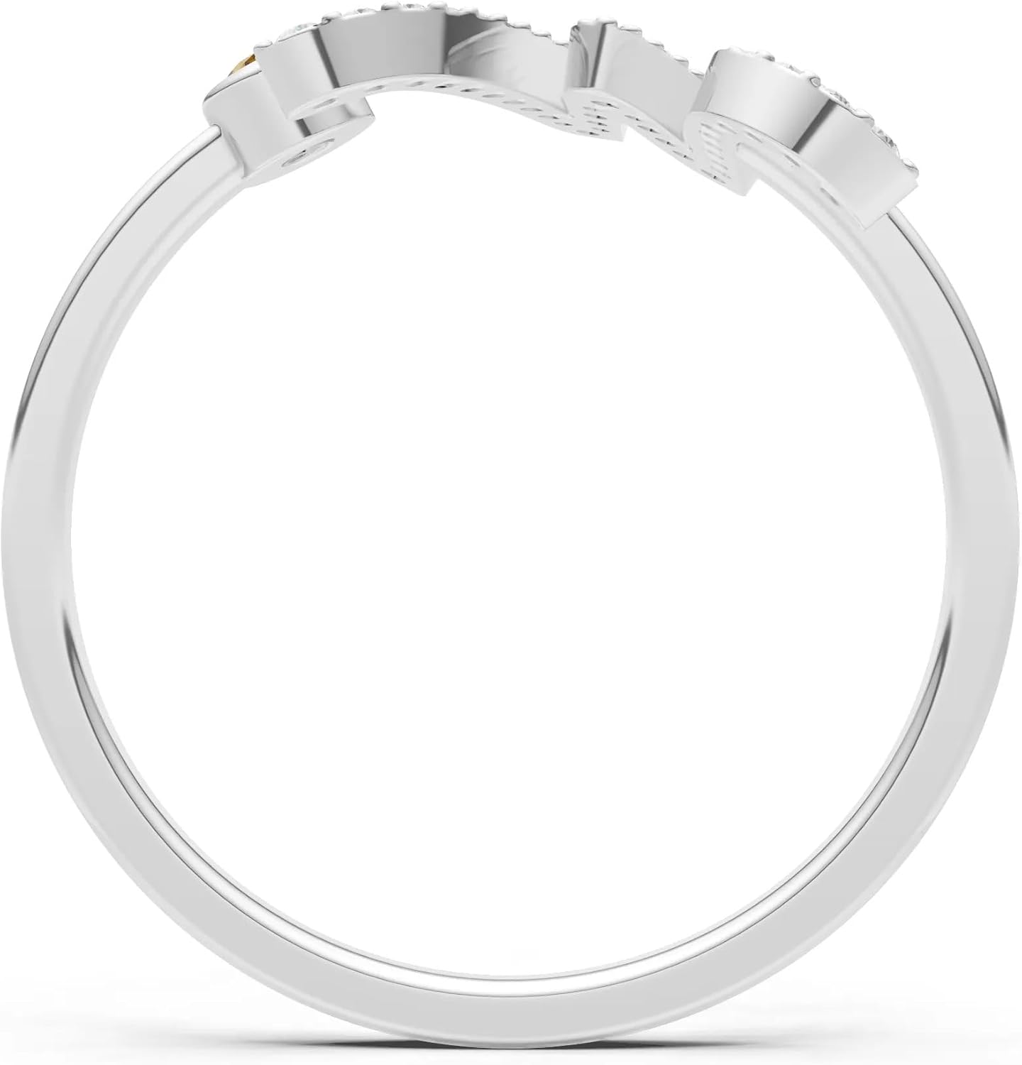 PEORA Round Cut Citrine Band Available in Solid 10K, 14K or 18K Ring – White, Yellow or Rose Gold