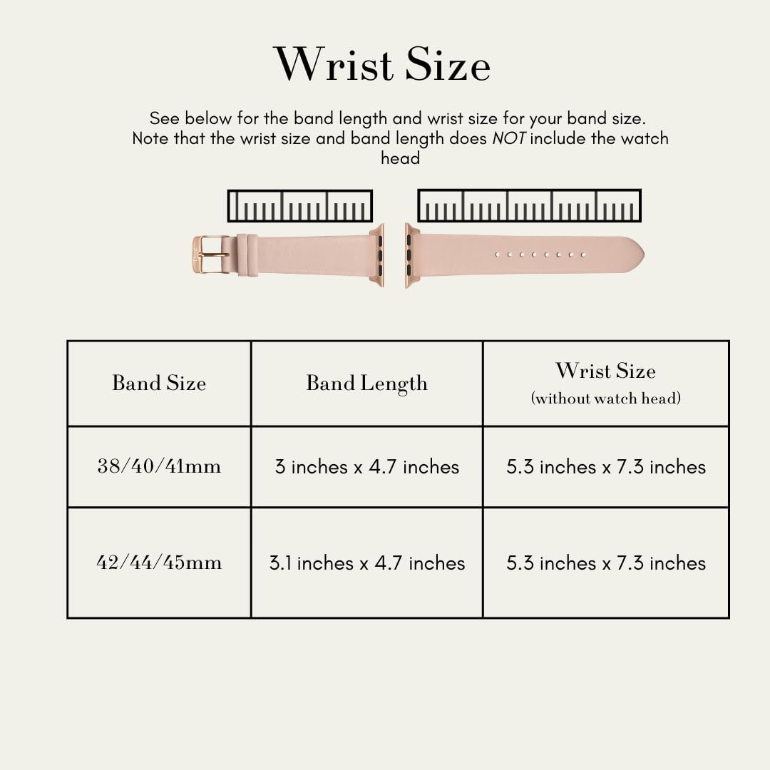 Compatible with Apple Watch Band – Genuine Leather Strap for Women, Fits 38mm, 40mm, 41mm, 42mm, 44mm, 45mm, 46mm, 49mm, Works with Series 1, 2, 3, 4, 5, 6, 7, 8, 9, 10, 11, SE, Ultra (1, 2, 3)