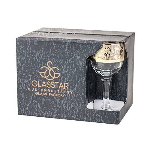 Foto von Victoria Bella Glasstar GS02641 Sherry-Gläser mit goldenen Ornamenten, 60 ml, 6 Stück