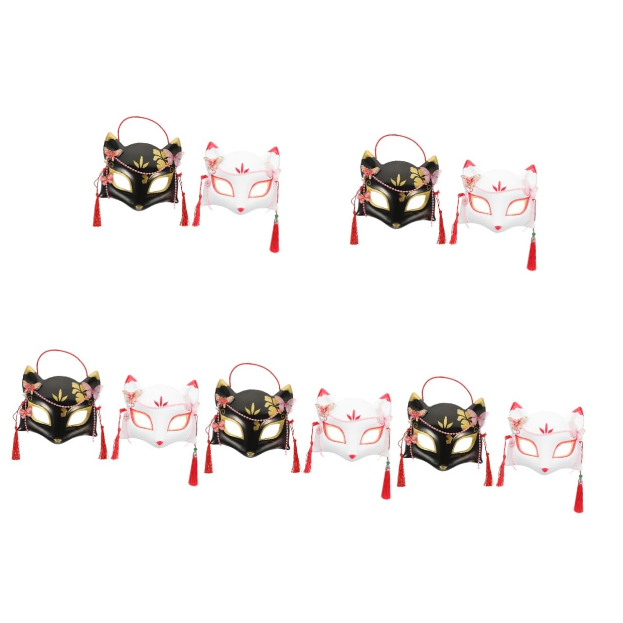 Healeved 10 Pezzi Maschera Fox per Cosplay e Halloween Maschera Decorativa per e Mascherate Facile Indossare con Accessorio per Compleanno e