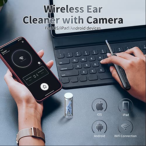 Ear Wax Removal, Ear Cleaner with Camera and Light, FSA - HSA Eligible, Ear Wax Removal Tool Camera with 1080P, Ear Cleaning Kit with 6 Spoons, Ear Camera for iOS & Android (Black) - Image 6