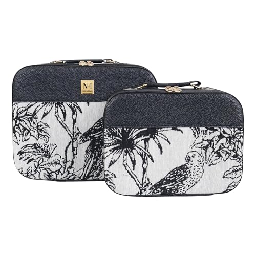 Image of NFI essentials Printed Makeup Box Set of 2 Cosmetic Box Jewellery Bridal Box Trousseau Box Vanity Beauty Case Organizer for Wedding Makeup Bag for Bride