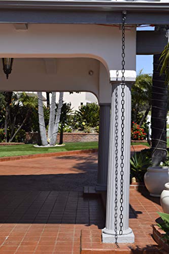 Monarch Rain Chains 18105 Aluminum Traditional Link Rain Chain, 8-1/2 Feet Length Replacement Downspout for Gutters, Black Powder Coated - Image 6