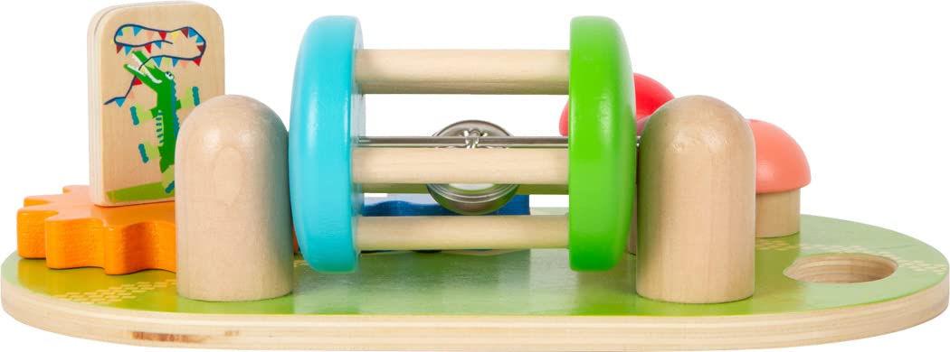 Small Foot Wooden Theme Park Motor Activity Board, brightly coloured, incl. gears and rotating rattle w/bell, 12289 - Image 4