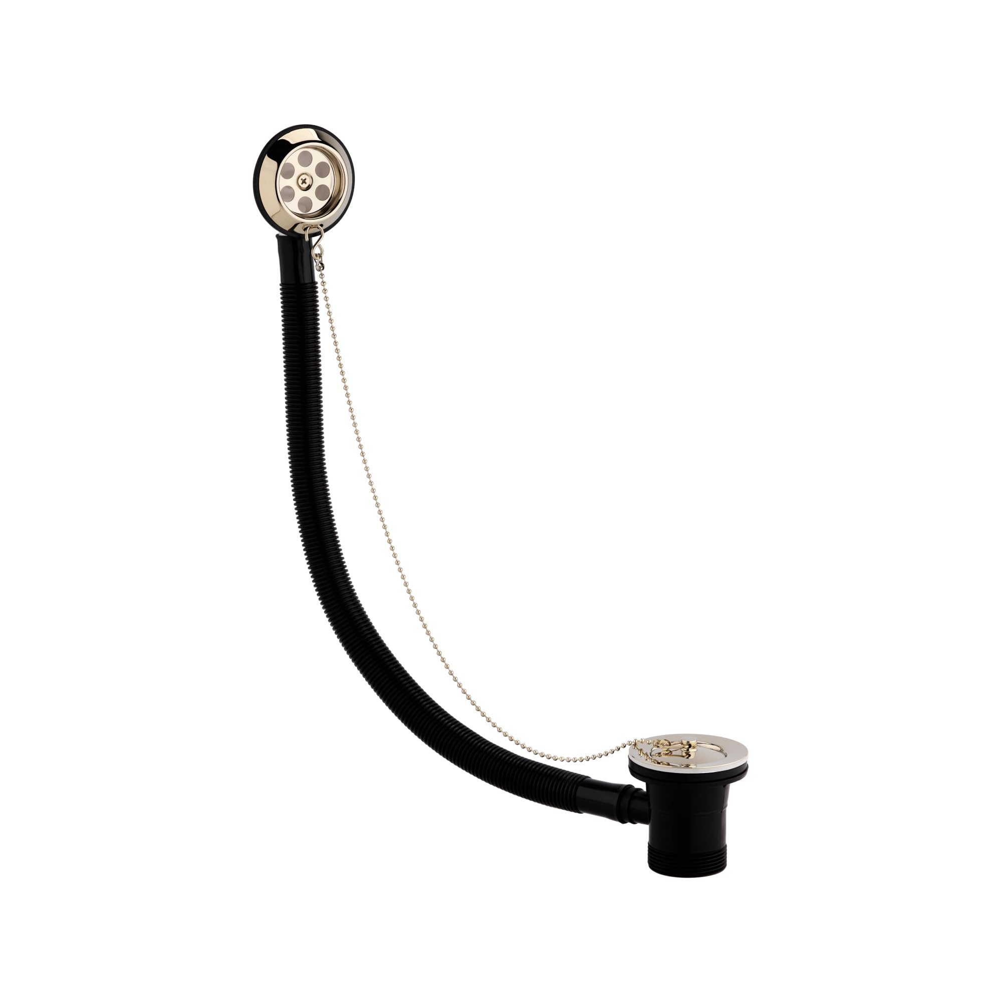 ENKI, W83, Traditional Bath Retainer Waste & Ball Chain Plug with Overflow, Gold