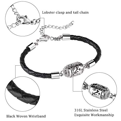 Royaroma Essential Oil Diffuser Bracelet Aromatherapy Bracelet Stainless Steel Locket Bracelet With Leater Adjustable Wristband Diffusing Bracelet For Mother's Day Women&Men #TOP1