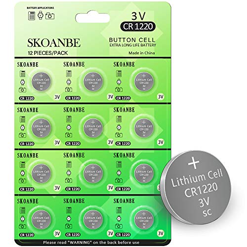 SKOANBE 12PCS 1220 3V Lithium Button Coin Cell CR1220 Battery