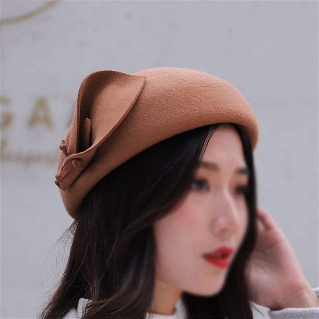 Hat Autumn and Winter Women's Wool Flower Beret Warm Top