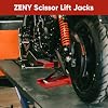 ZENY Motorcycle Lift, Motorcycle Center Scissor Lift Jack with Saddle & Safety Pin, 1100 LBS Capacity Steel Jack Hoist Stand for Motorcycles, ATVs, Dirt Bike