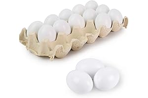 SallyFashion 15 PCS White Wooden Eggs for Easter, DIY Decorations, Kitchen Crafts, and Toy Foods