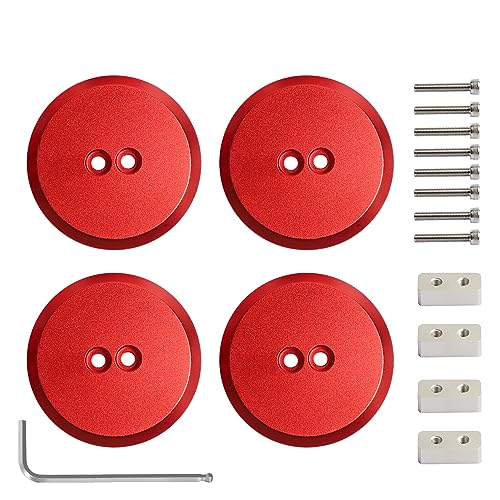 Xundong Corvette Jack Pucks Aluminum Lifting Puck Pad Compatible With Porsche Corvette C7 C6 C5 C8 Z06 1997-2023 (Pack Of 4) (Red) #TOP27