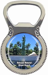 USA 3D Miami Beach Florida Holocaust Memorial Beer Bottle Opener Fridge Refrigerator Magnet Metal Glass Crystal Travel Souvenir Gift Home Decoration