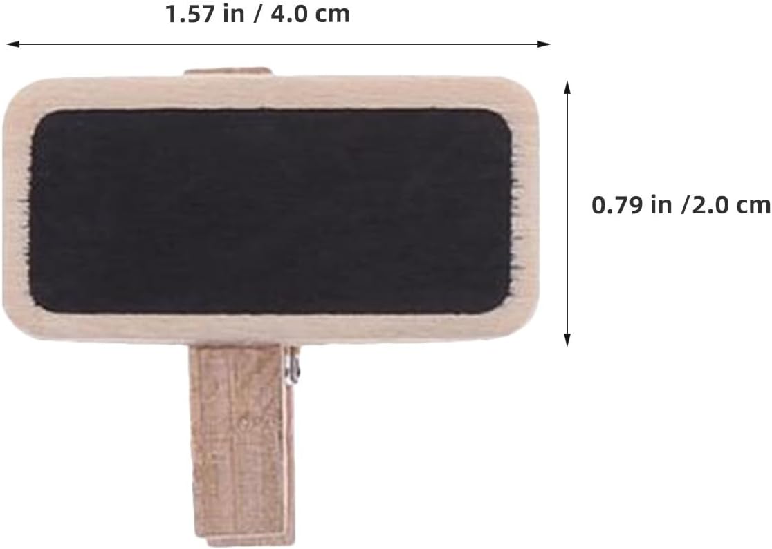 100pcs Mini Chalkboard Sign Clips with Wooden Clips for Food Tags and Basket Labels, Reusable Easy to Write Compact Dark Rectangle Chalkboard for Restaurant and Office Use image 2