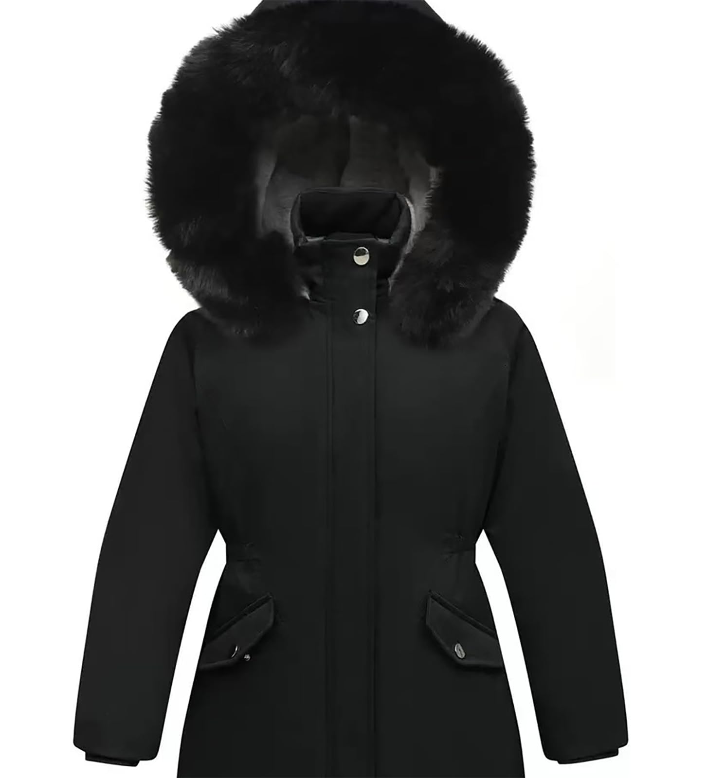 Chaqueta de plumón para niña, diseño de princesa, para invierno, chaqueta de forro polar, chaqueta para niño, cálida con capucha, piel gruesa