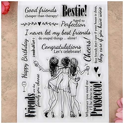 Kwan Crafts Good Friends Happy Birthday Cheers Clear Stamps For Card Making Decoration And Diy Scrapbooking #TOP26