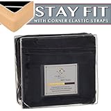 Clara Clark 1800 Series Bed Sheet Sets - Stay fit on Mattress with Elastic Straps at Corners -...