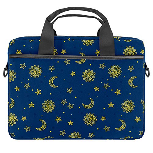 Sac à bandoulière pour ordinateur portable 13-14 pouces étanche contre la pluie motif lune