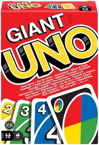 Mattel Games UNO Giant Kartenspiel, ab 7 Jahren, 2–10 Spieler | XL, farbenblind barrierefrei & anpassbar, großes Kartenspiel für Kinder, Teenager & Familie, GRL91