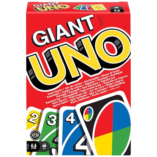 Mattel Games GRL91 UNO Giant Kartenspiel für die ganze Familie mit 108 übergroßen Karten