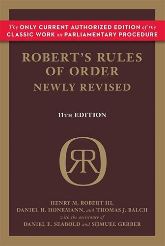 Robert's Rules of Order Newly Revised