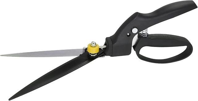 Amazon Brand - Umi Grass Shears,Garden Grass Clippers with Sharp Blade and 180° Rotating Cutter Head
