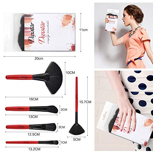 Makeup Brushes Set, Red 32 Pcs Professional Cosmetic Makeup Brushes Kits for Eyeshadow Kabuki Powder Blending Blush Brushes Cruelty-Free Synthetic Makeup Tools with Storage Case - Thumbnail 3