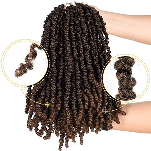 Miniatura 5 de Passion - Manojo de cabello de rizo pequeño, 24 raíces por paquete, 3 paquetes. Cabello pre-torcido para mujeres negras
