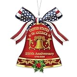 250 Anniversary USA Merchandise Hanging Ornament, 4th of July Decorations Patriotic Bell Decor, Independence Day Decorations, red White and Blue Home Accent, for Men Women
