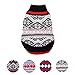 Blueberry Pet Nordic Pattern Inspired Fair Isle Black and White Snowflakes Dog Sweater, Back Length 12