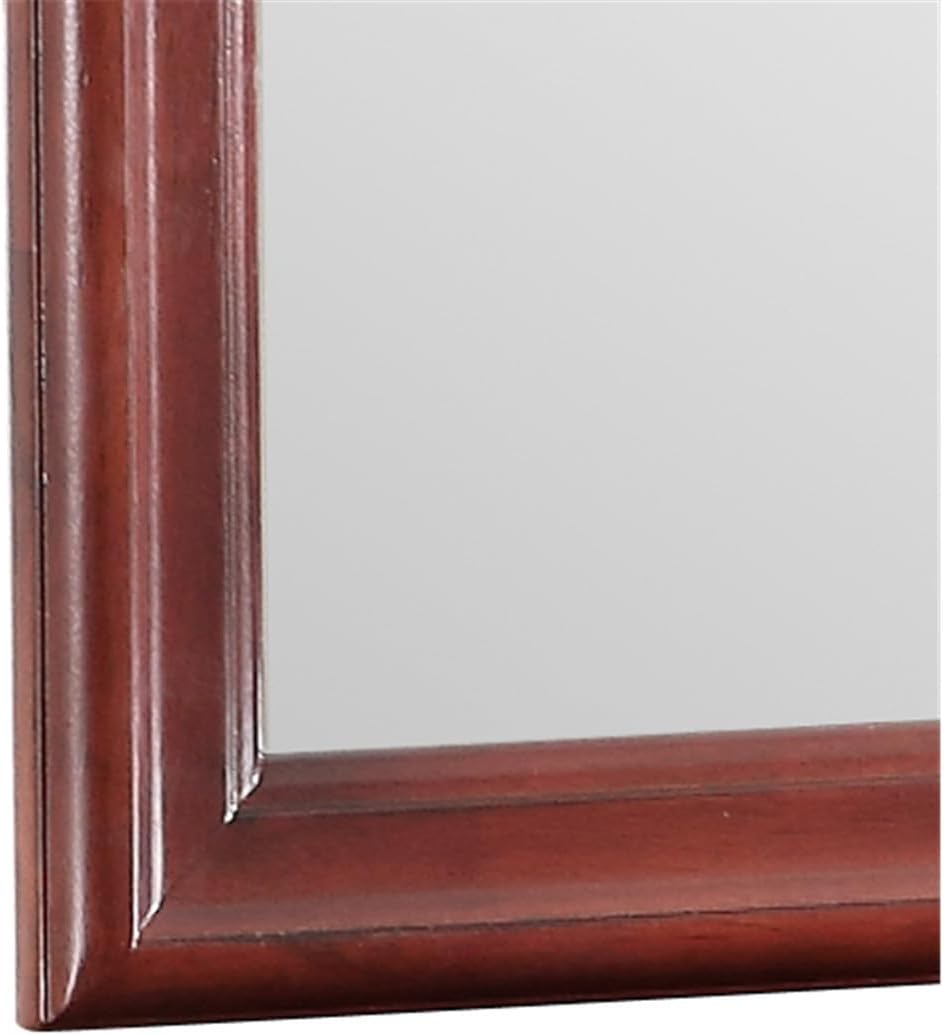 HomeStock Cherry Wood Beauty Mirror for Bedroom Vanity - Wall Mounted Makeup Mirror