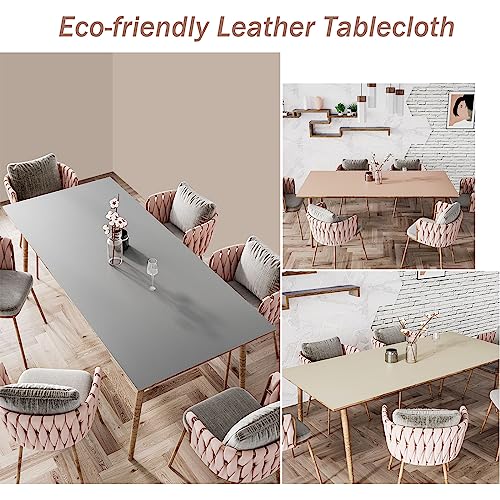 Nappe de table rectangulaire imperméable PVC antitaches vert clair - 3