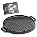 BBQ BOSS Grillplatte Induktion [2 in 1] Gusseisen Grillrost – Grillplatte rund – Platte für den Grill – wendbar – für Grill und Ofen – Ø 29,5