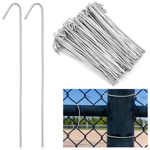 MorningRo 200 Pcs 8-1/4 Chain Link Fence Wire Ties 9 Gauge Heavy Duty Aluminum Ties Hook for Chain Link Fence Posts Rails Dog Kennel Repair