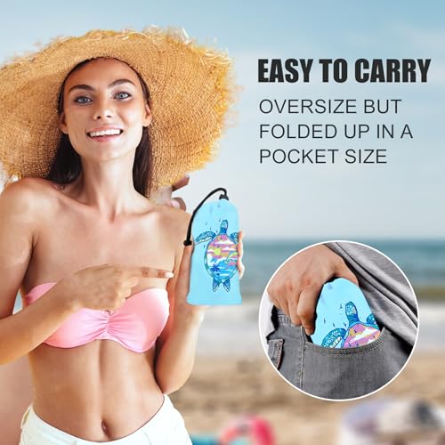 WTVIDAS Large Beach Blanket Waterproof Sandproof 108\"x 82\" for 1-6 Adults,Quick Drying Beach Mat,Lightweight & Durable,Beach Essentials for Family Beach Camping Travel Picnic