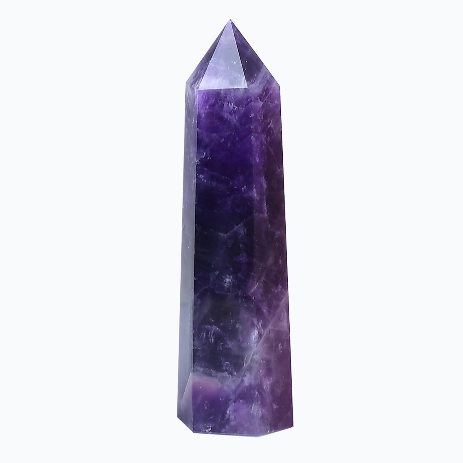 WUYOUSHI 1PCS Dream Amethyst Healing Crystals Towers / 1.96-2.36" Natural Reiki Energy Wand Stone 6 Faceted Chakra Quartz Crystal Reiki Meditation Therapy Decoration Gifts