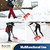 Yocada Snow Shovel for Driveway Home Garage Snow Removal Aluminum Strip with D-Grip Handle 55 inch Long Large Capacity Shovel for Garden Car Camping Outdoor Orange #5
