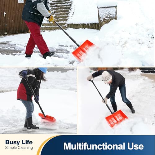 image for Yocada Snow Shovel for Driveway Home Garage Snow Removal Aluminum Stri