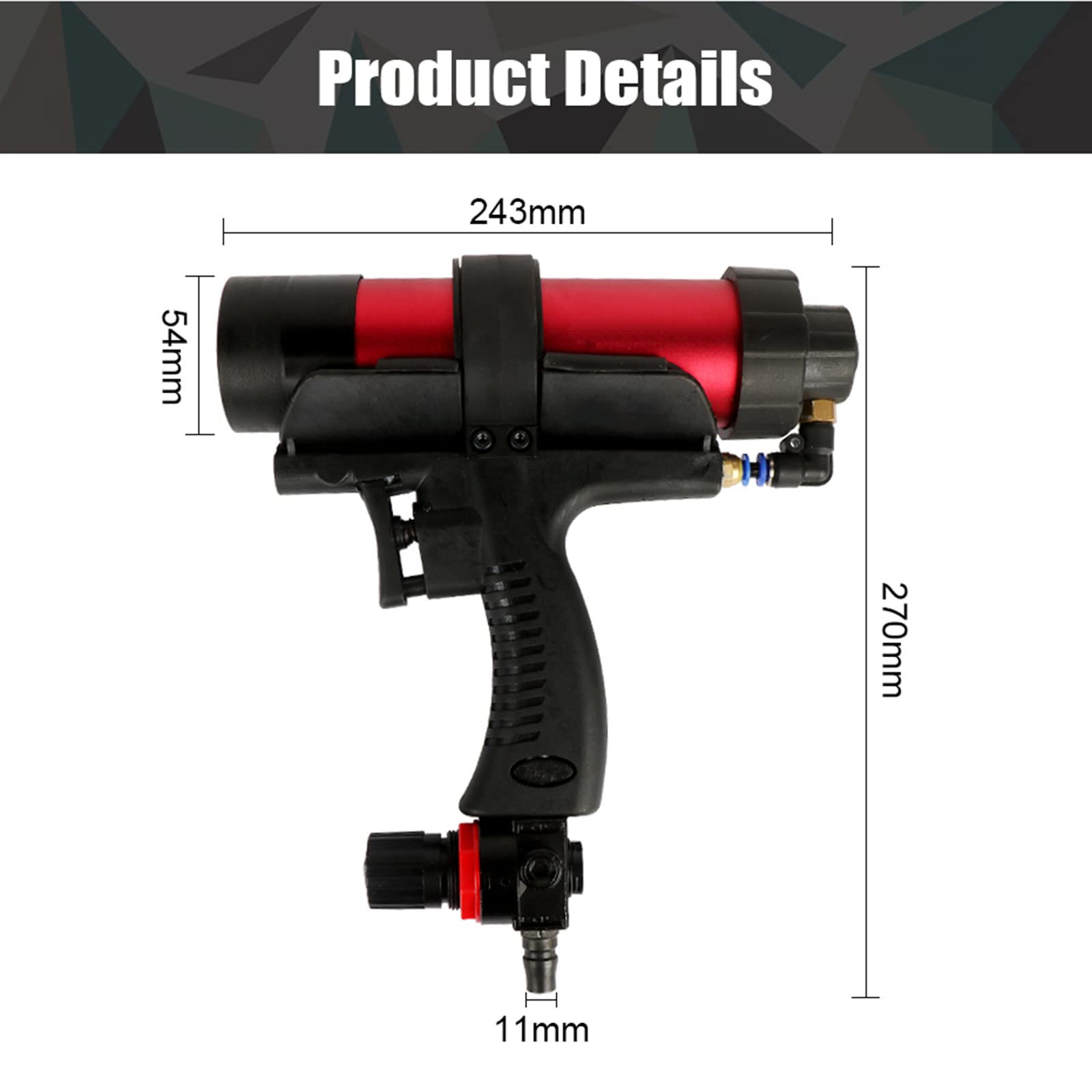 310Ml regulowany pneumatyczny pistolet do uszczelniania szkła, aplikator twardego kleju uszczelniacz pneumatyczny pistolet do uszczelniania silikonu narzędzia budowlane