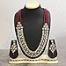 Aheli Indian Ethnic Kundan Beaded Necklace Earrings Set Ethnic Traditional Wedding Wear Fashion Jewelry Gift for Women Maroon