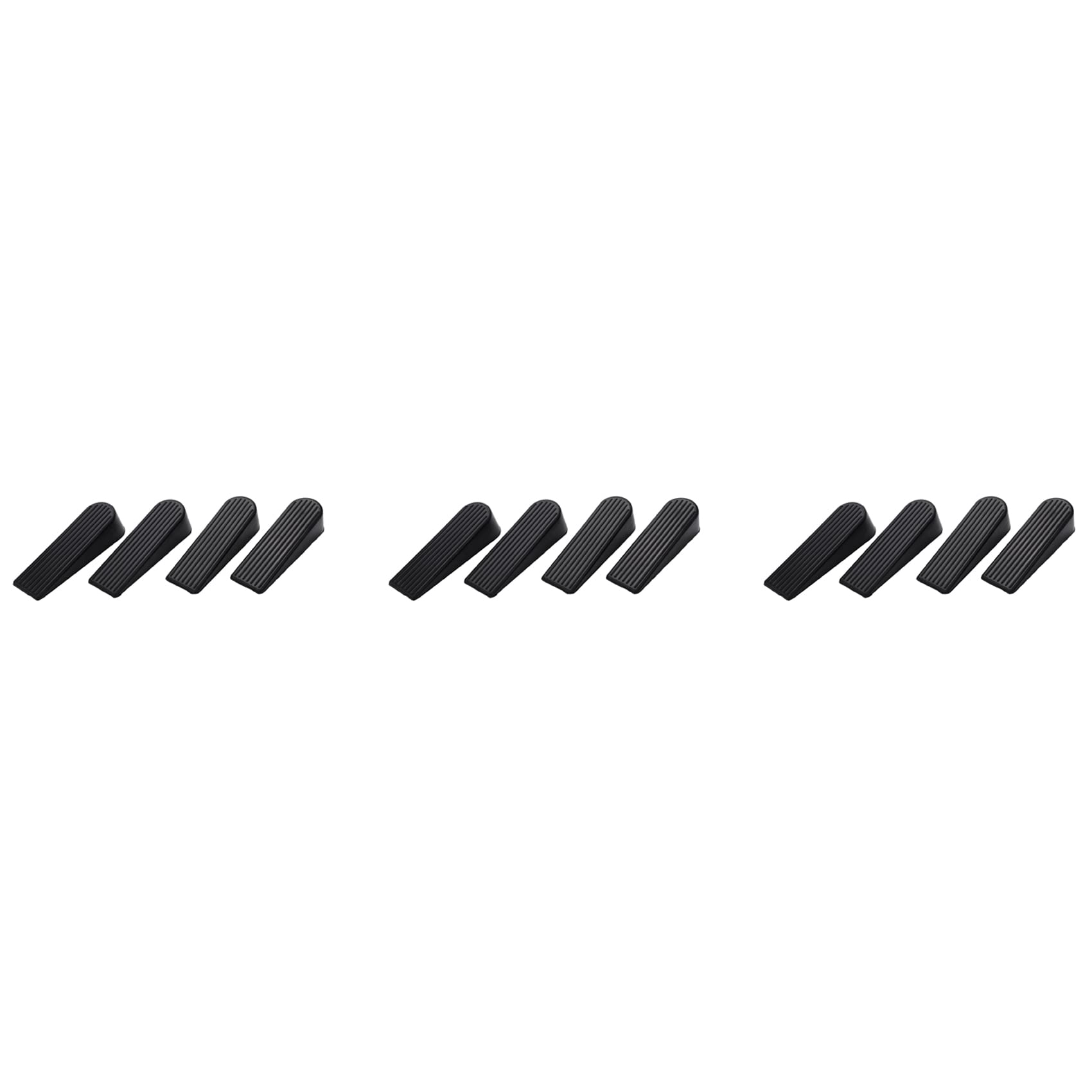 Jnchdghwa 12 Pack Door Stop Wedges, Rubber Non-Scratching Door Stoppers for Home and (Black)