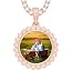 0549 Rose Gold sunflower pendant with tennis chain