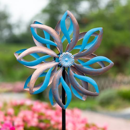Jusimux 24001 Metal Wind Spinners Outdoor,Vintage Kinetic Wind Spinner Garden Pinwheels cover