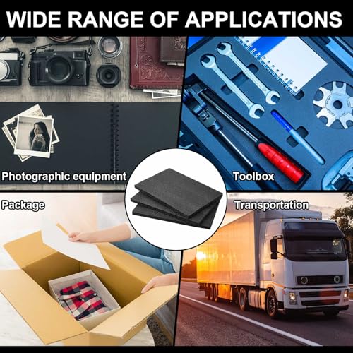 Frienda 6 Pcs 12" x 8" x 0.5" Polyethylene Foam Sheet Thick Black Packing Foam Padding Customizable PE Board Cushion Inserts for Cases Craft Shipping Moving DIY Projects Toolbox Storage by Frienda - Image 6