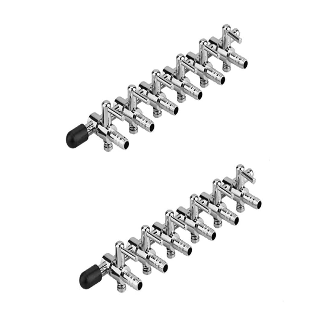 bnafes Aquarium 6 Way Inline Manifold Air Flow Pump Tubing Splitter Lever Control Valve 2-Pack